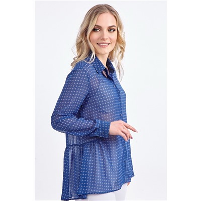 Блузка женская  3046/08/Васильковый, белый