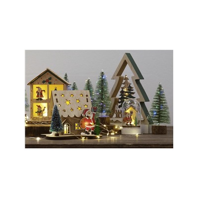 Светодиодная фигура под куполом «Дед Мороз с мешком» 6×9.5×6 см, дерево, батарейки LR1130×3 (в комплекте), свечение тёплое белое