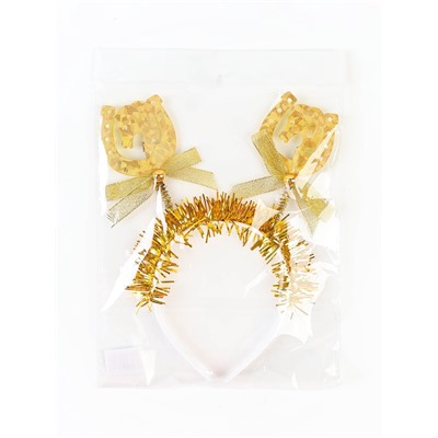 Ободок карнавальный новогодний «Лошадка», золотой