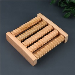 Массажёр для ног «Ножное счастье», 12.5×14×3.5 см, 5 рядов, деревянный