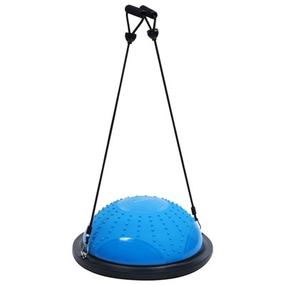 УЦЕНКА Полусфера BOSU гимнастическая ONLYTOP, массажная, с насосом, 46×20 см, синяя