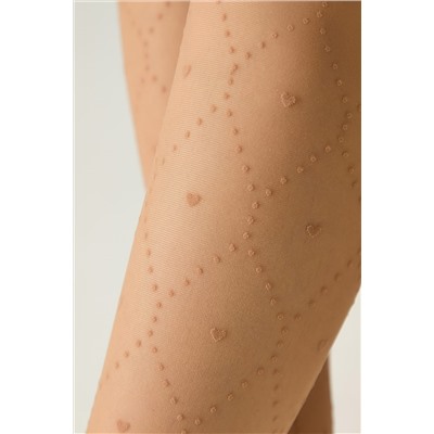 CONTE Колготки в точку с сердечками и усиленным торсом-шортиками ANGELICA CONTE ELEGANT, 1234313
