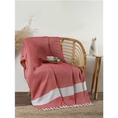 Плед с кисточками «Этель» East, 100×180 см, красный