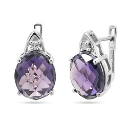 Серьги из серебра синт.александрит, Севиль
