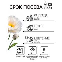Семена   Эустома "Сапфир" F1 белая крупноцветковая , 5шт
