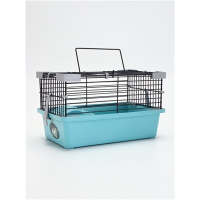 Клетка-мини для грызунов «Пижон» №1, укомплектованная, 27×15×13 см, бирюзовая