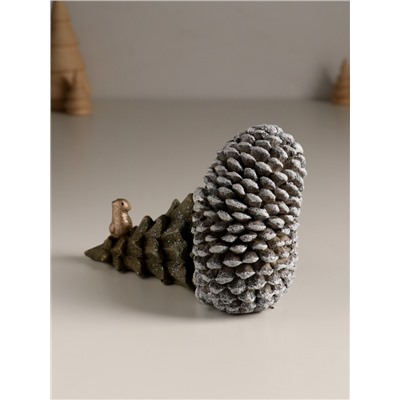 Фигурка полистоун «Ёжик несёт ёлочку с птичкой», 14.5×7×9 см