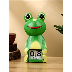 Календарь настольный «Лягушка», 10×6×21 см, дерево, светло-зелёный