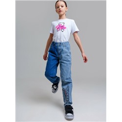 Брюки текстильные джинсовые для девочек