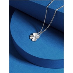 Подвеска из серебра с фианитами родированная - Клевер, четырёхлистник 925 пробы п-125р200