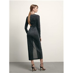 Платья CONTE LPL 1395 Прилегающее мерцающее платье с разрезом