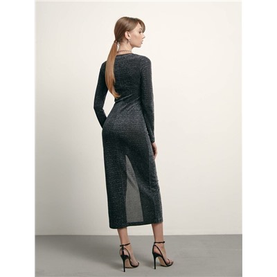 Платья CONTE LPL 1395 Прилегающее мерцающее платье с разрезом