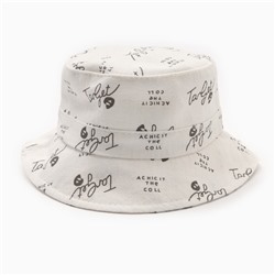 Панама детская MINAKU «Надписи», размер 48-50, белая