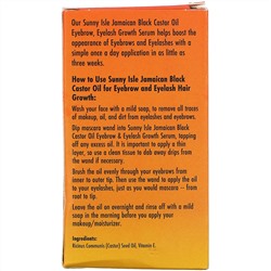 Sunny Isle, Jamaican Castor Oil, Eyelash & Eyebrow Growth Serum, 2 oz