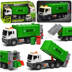 Машина "Мусоровоз" 1:16 (свет, звук) в коробке (зеленый)