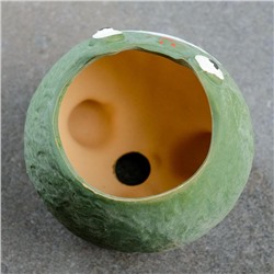 Декоративный горшок для цветов «Подружка - лягушка», 250 мл, 9×8×9 см, керамический, зелёный