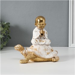Фигурка полистоун «Маленький Будда на черепахе», 17×11×17 см
