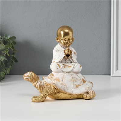 Фигурка полистоун «Маленький Будда на черепахе», 17×11×17 см