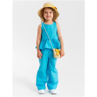 Брюки для девочки, MINAKU, голубые, рост 140 см