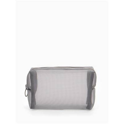 Косметичка Classic, полупрозрачная, на молнии, серая