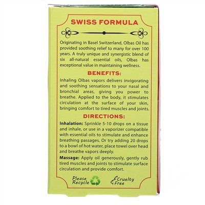 Olbas Therapeutic, Aromatherapy & Massage Oil, 0.32 fl oz (10 ml)