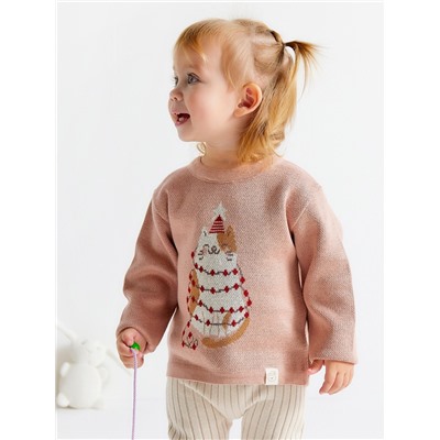 Джемпер вязаный «Крошка Я. Зимний котик», рост 92-98 см, розовый