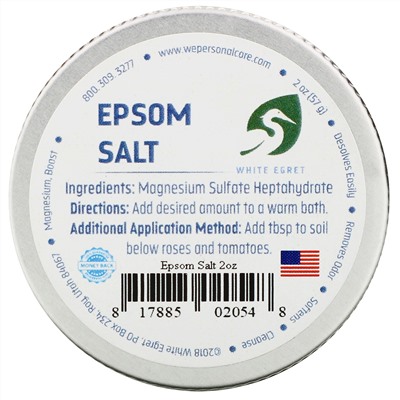White Egret Personal Care, английская соль, 57 г (2 унции)