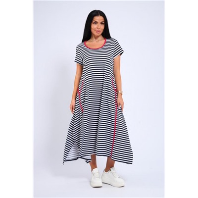 Платье оверсайз с карманами USHI (Полоса)