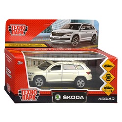 Машина металл "Skoda Kodiaq", 12 см, (откр дв, багаж, белый) инерц, в коробке