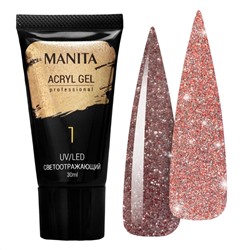 MANITA Акриловый гель для ногтей светоотражающий №01, 15 мл 22599