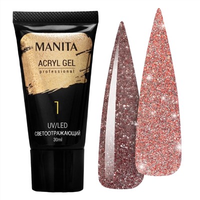 MANITA Акриловый гель для ногтей светоотражающий №01, 15 мл 22599