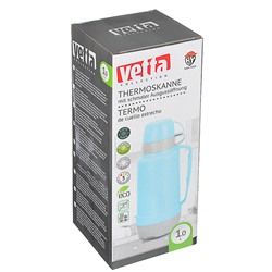 Термос VETTA "Туристический", 1 л, 3 цвета, стеклянная колба