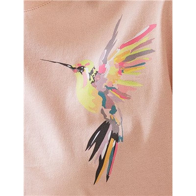 Футболка с принтом свободная из премиального 100% хлопка