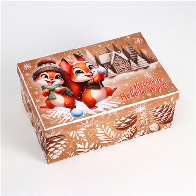 Набор подарочных новогодних коробок 10 в 1 «Зверята», 32.5×20×12.5 - 12×7×4 см