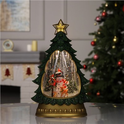 Фигура светодиодная «Новогодние мотивы», 31.2×9.5×20.2 см, музыка, батарейки ААх3 (не в комплекте), USB, свечение тёплое белое