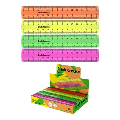 Линейка пластиковая 15 см Neon 52997 ассорти ErichKrause