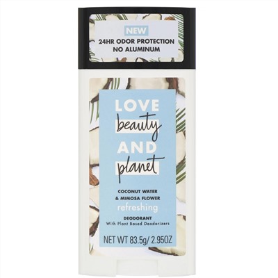 Love Beauty and Planet, Освежающий дезодорант «Кокосовая вода и цветы мимозы», 83,5 г