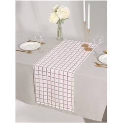 Дорожка на стол Этель Flower Cage 40×149 см, 100% хлопок, рогожка 186 г/м², белая