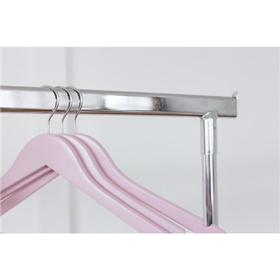 Плечики - вешалки LaDо́m Brillant, 44.5×23×1.2 см, 3 шт., деревянные, широкие плечики, цвет розовый