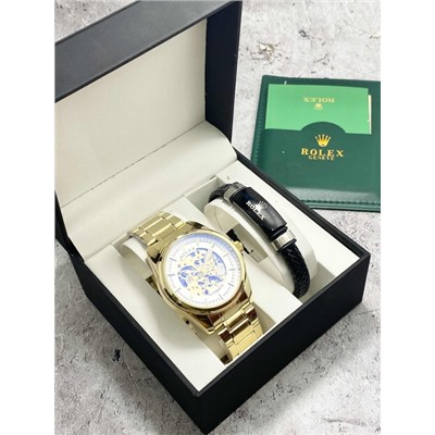 Подарочный набор для мужчины часы и браслет + коробка #22864905