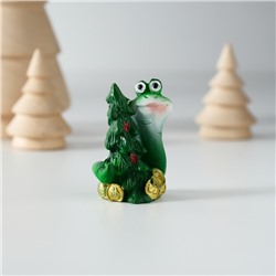 Фигурка полистоун «Змейка с новогодним настроением», 3×2×4 см, МИКС