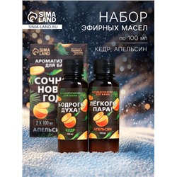 Новогодний набор ароматизаторов «Сочного Нового Года», в подарочной коробке, апельсин, кедр, 2 шт. по 100 мл