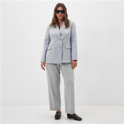 Пиджак женский двубортный MIST plus-size, размер 52, серый