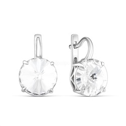 Подвеска из серебра с кристаллом Swarovski родированная 925 пробы 0042п-001