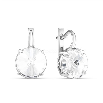 Подвеска из серебра с кристаллом Swarovski родированная 925 пробы 0042п-001