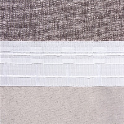 Штора блэкаут портьерная «Этель» Natural, 250×265 см, серая, рогожка 275 г/м²