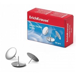 Кнопки канцелярские  50шт 7851 серебряные ErichKrause