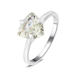 Кольцо, зеленый аметист, Триллион