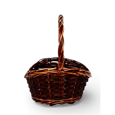 Корзина плетёная для хранения, лоза, тёмно-коричневая, набор 3 шт.