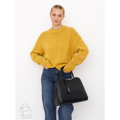 Сумка женская кожаная 9844Y black  Polina&Eiterou в Новосибирске